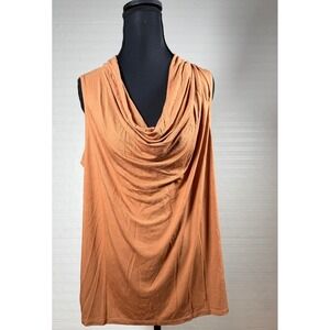 Torrid NEW 1X 14 16 Jersey Drape Neck Tank Top Sleeveless tan layering knit